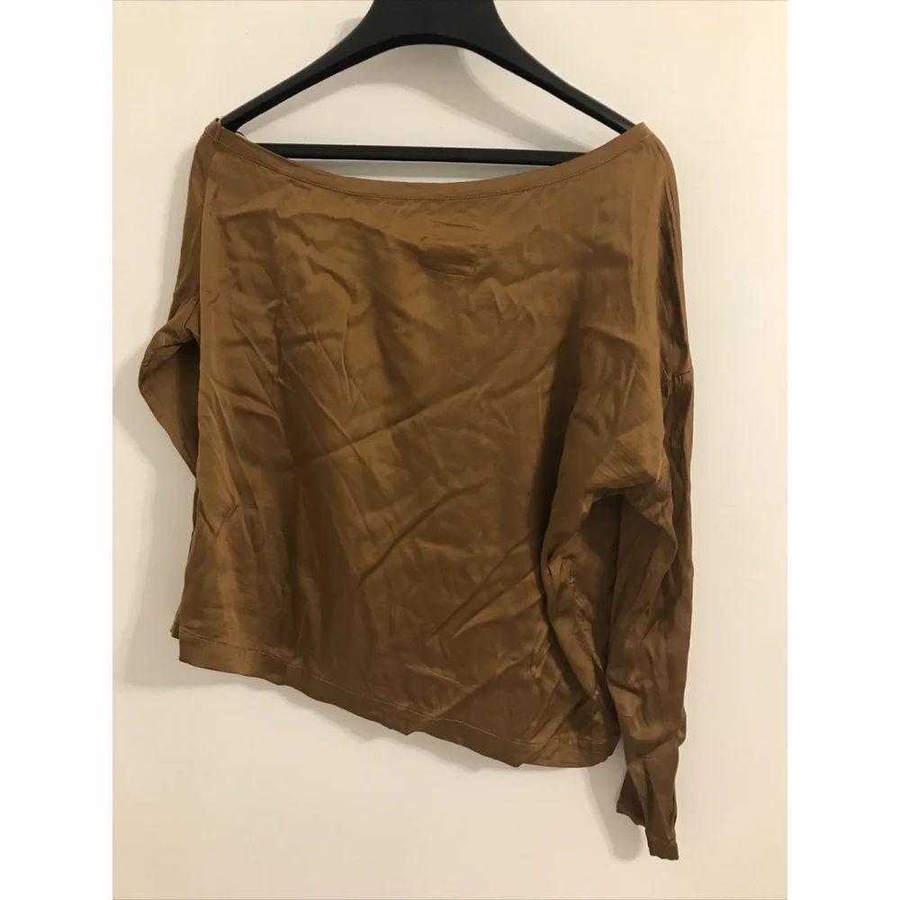 Chaser 'Dani' Satin Off Shoulder Bronze Metallic Long Sleeve Size S - Picture 8 of 8